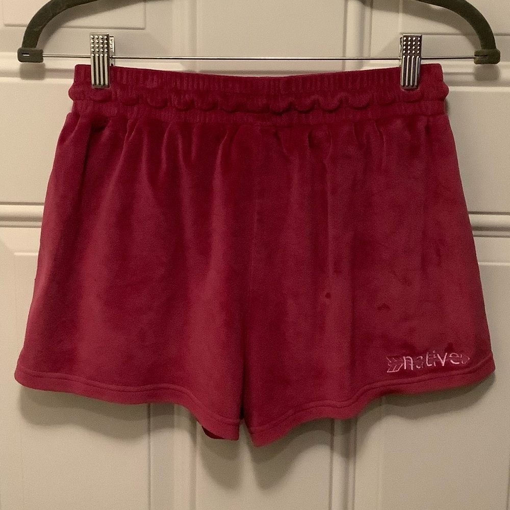 Native Language| Velour Drawstring Women’s Shorts Shorties- Raspberry Pink - Picture 7 of 7